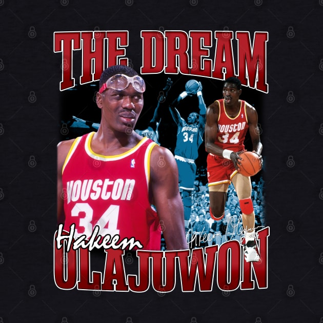 Hakeem Olajuwon The Dream Basketball Legend Signature Vintage Retro 80s 90s Bootleg Rap Style by CarDE